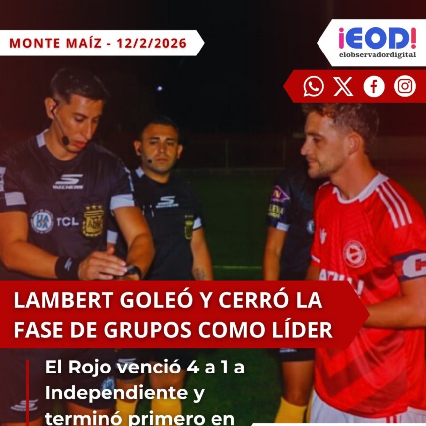 LAMBERT FINALIZÓ PUNTERO DE GRUPO