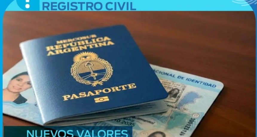 NUEVOS VALORES PARA DNI Y PASAPORTES